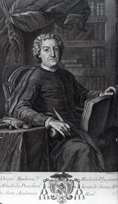 Diogo Barbosa Machado, frontispiece to his 
